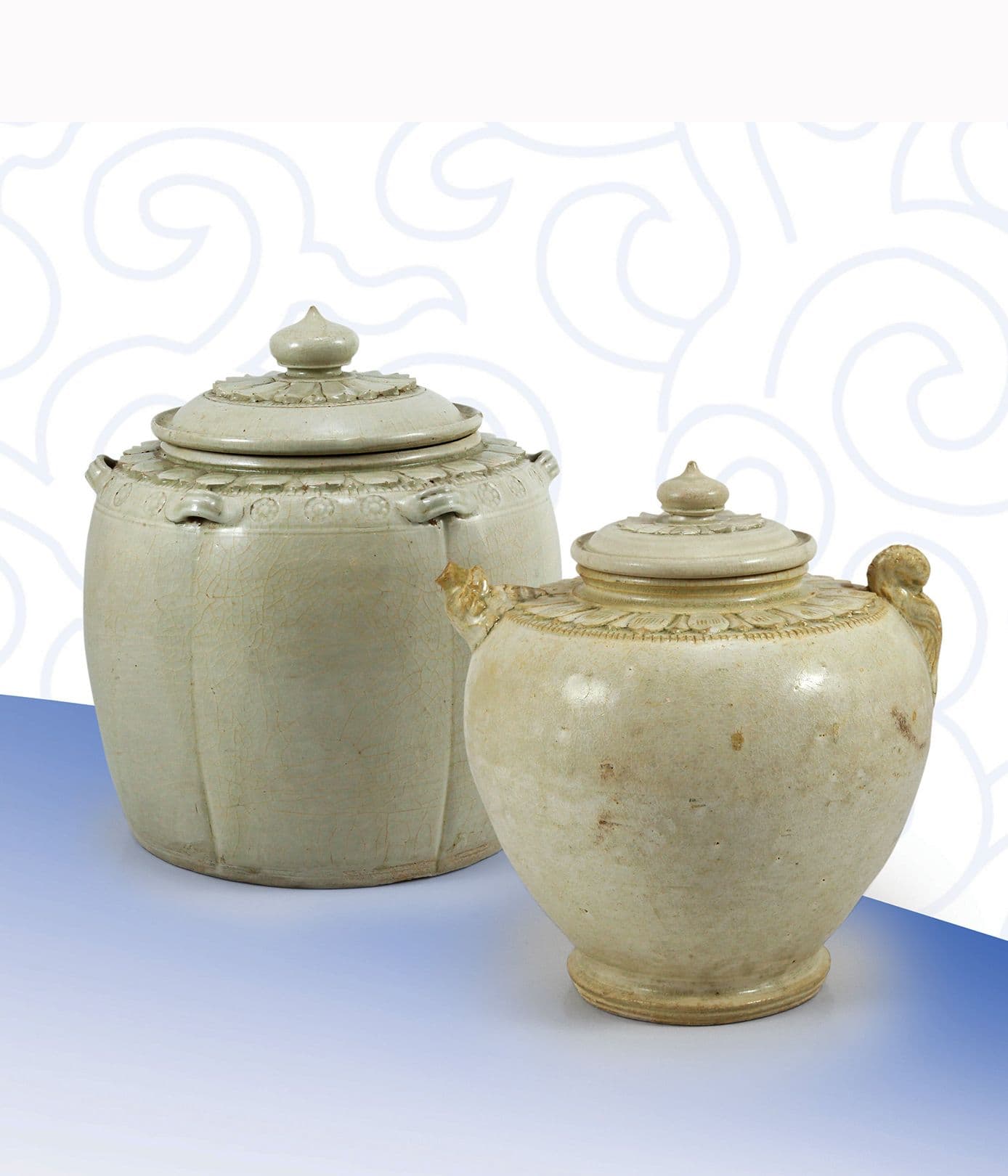 Liễn và ấm men trắng, thế kỷ 11 - 13