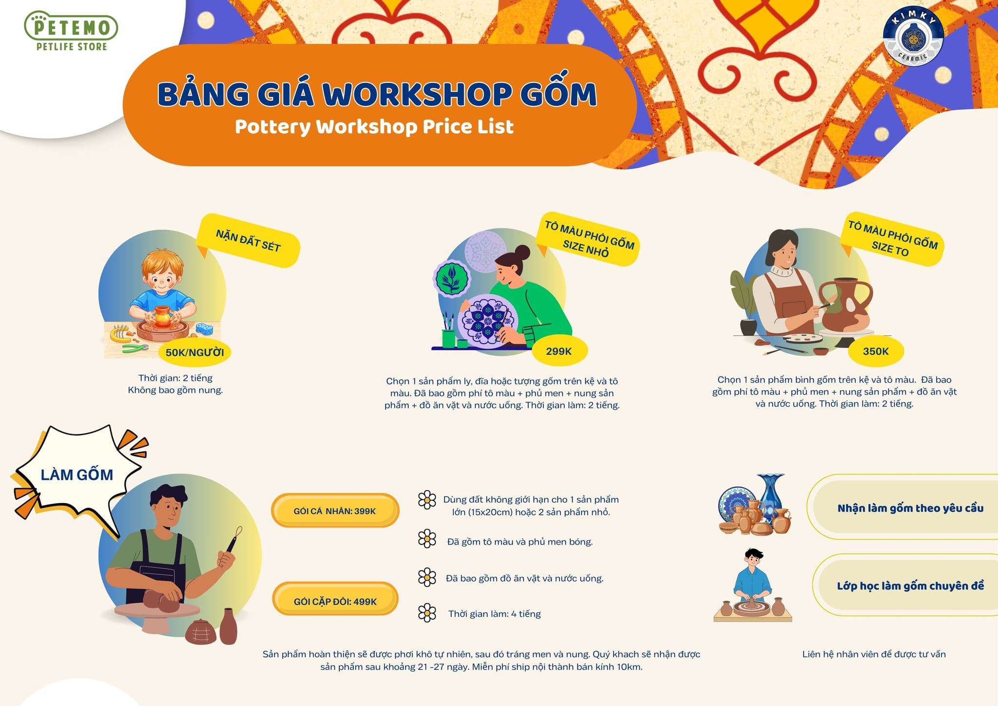 Chúng tôi thiết kế đa dạng các gói trải nghiệm để phù hợp với thời gian và sở thích của từng khách hàng