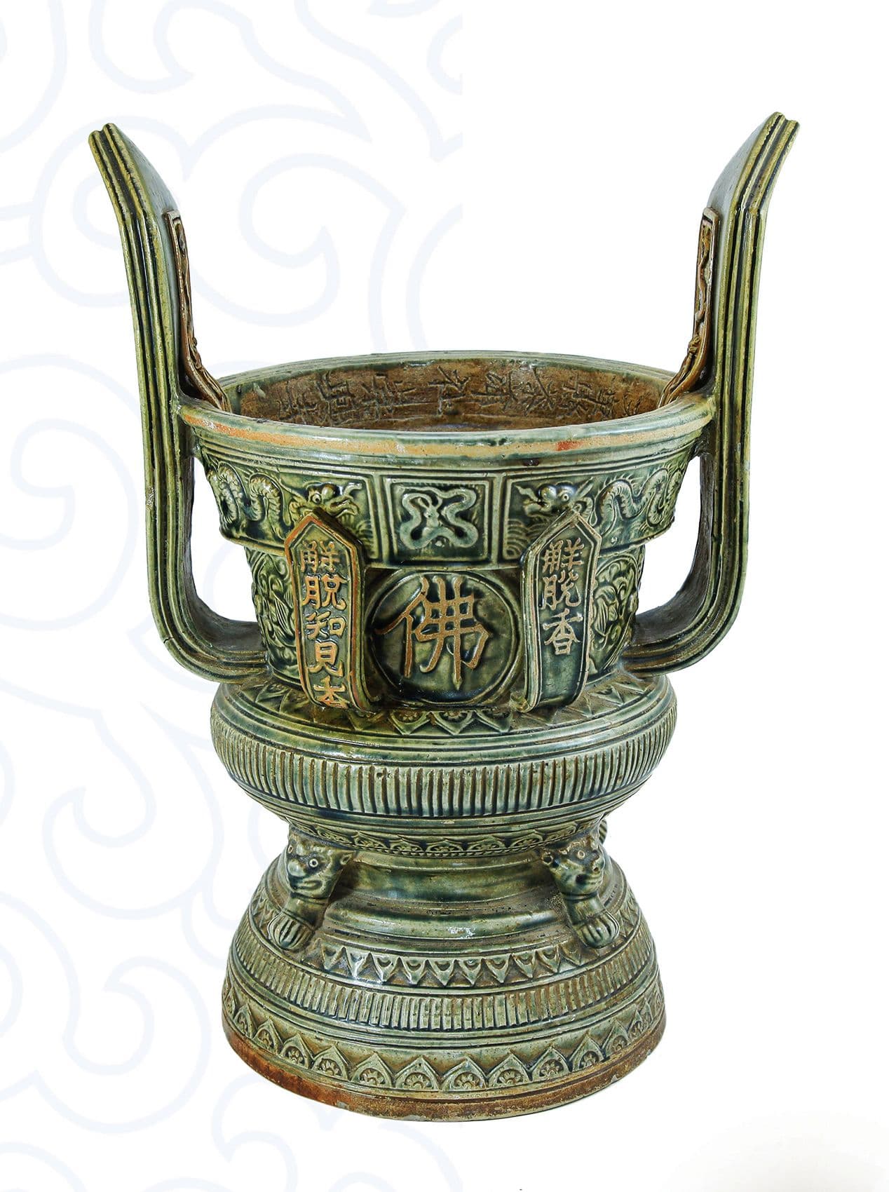 Lư hương gốm men lam xám, thế kỷ 16
